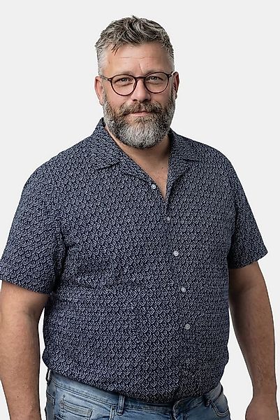 Men Plus Kurzarmhemd Hemd Halbarm Minimalmuster Cubakragen Cuba Fit günstig online kaufen