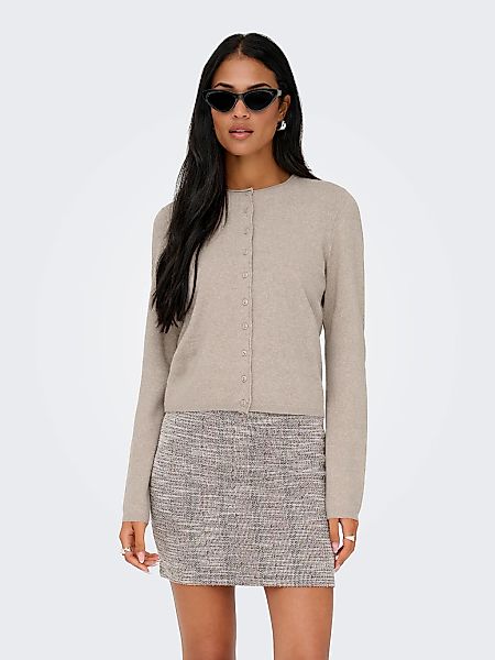 ONLY Strickjacke "ONLLOYAL LIFE LS O-NECK BUT CAR KNT NOOS" gerippte Ärmelb günstig online kaufen