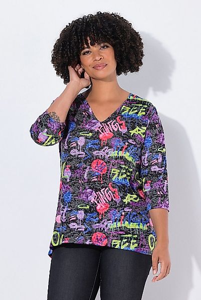 Angel of Style T-Shirt T-Shirt A-Linie Scribble Muster Glitzersteinchen günstig online kaufen