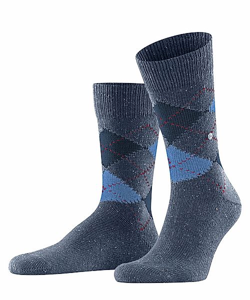Burlington Raw Argyle Herren Socken, 46-50, Blau, Baumwolle, 21924-666103 günstig online kaufen