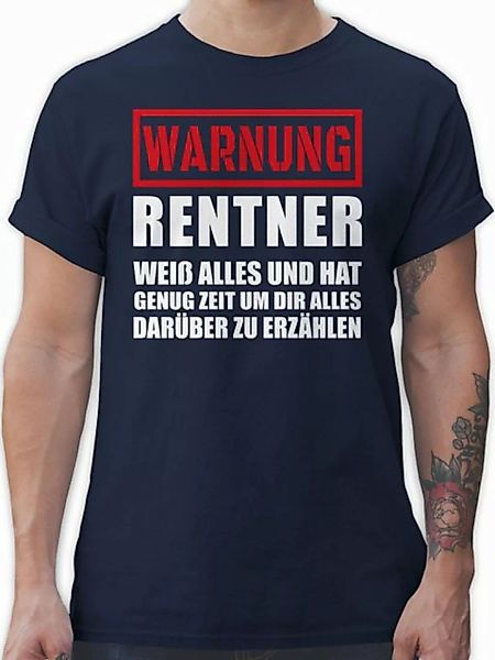 Shirtracer T-Shirt Warnung Rentner der alles weiß I Geschenkideen Rentner R günstig online kaufen