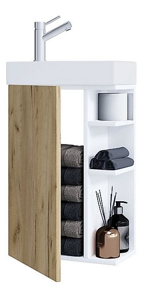 VCM Badmöbel-Set 2-tlg Gäste WC Waschplatz Bad Waschtisch Lumia, (2-St., 1x günstig online kaufen