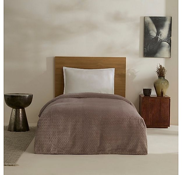 Karaca Tagesdecke Karaca Leaves Steingrau Doppelbettdecke Tagesdecke Bettde günstig online kaufen