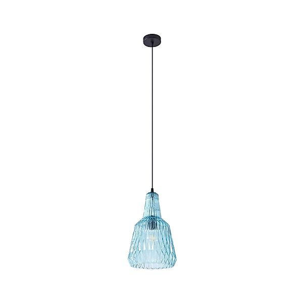 Lindby Pendelleuchte Belarion 10020419 Retro Vintage Antik in Blau aus Glas günstig online kaufen