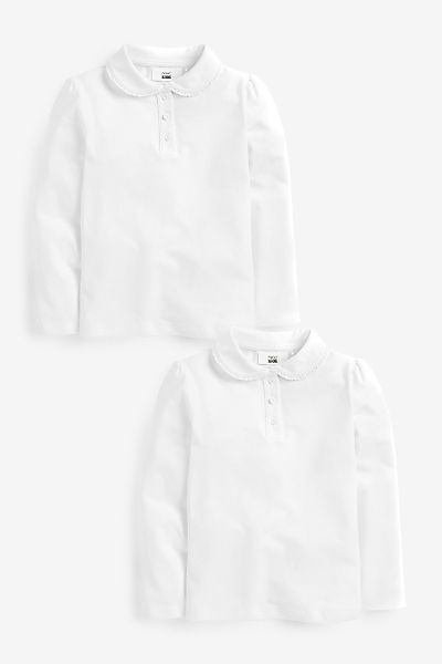 Next Langarm-Poloshirt Langärmelige Jersey-Oberteile, 2er-Pack (2-tlg) günstig online kaufen