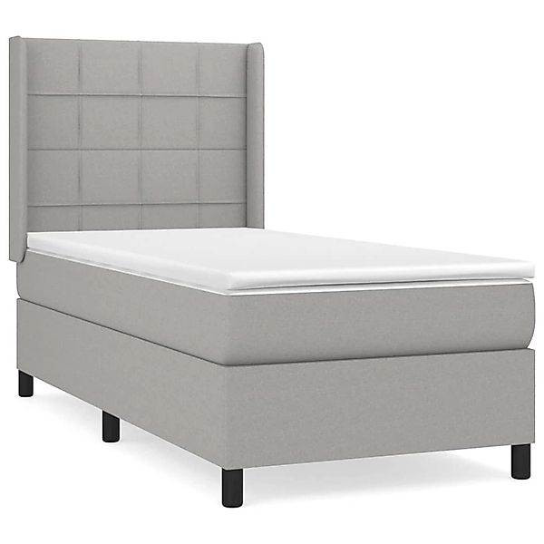 vidaXL Boxspringbett mit Matratze Hellgrau 100x200 cm Stoff1376926 günstig online kaufen