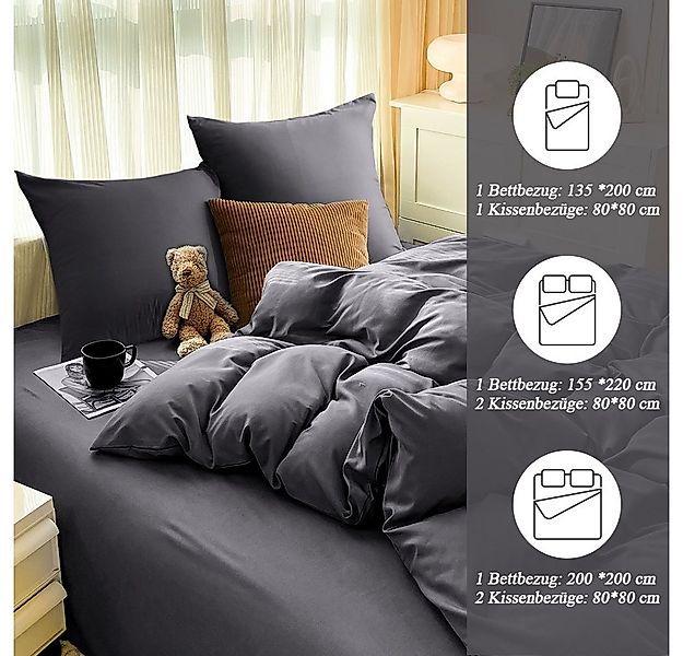 Elegear Bettwäsche Bettwäsche 135×200/155x220/200x200cm Mikrofaser Bettwäsc günstig online kaufen