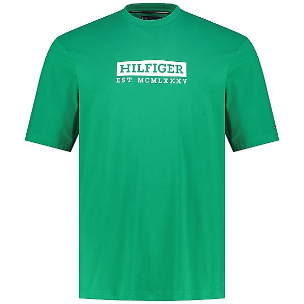 Tommy Hilfiger T-Shirt mit Label-Print Farbe grün Größe: 4XL günstig online kaufen