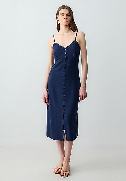 Jimmy Key Minikleid Regular Fit V-hals geweven donkerblauwe jurk günstig online kaufen