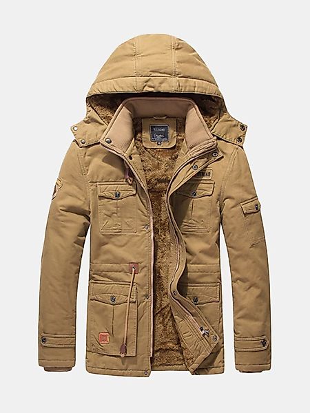 Herren Winter Baumwolle verdicken Fleece Multifunktions Taschen Drawstring günstig online kaufen