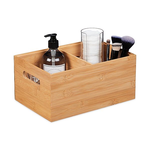 relaxdays Aufbewahrungsbox 2 Fächer mit Griffe, günstig online kaufen