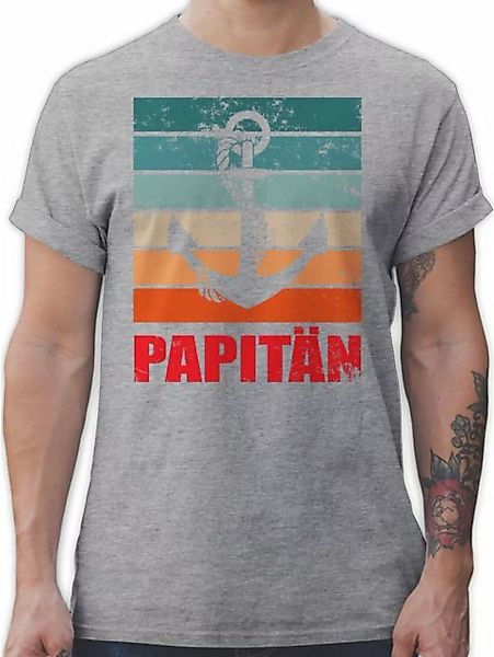 Shirtracer T-Shirt Papitän Papa Kapitän Geschenk für Bootsfahrer Vatertag G günstig online kaufen