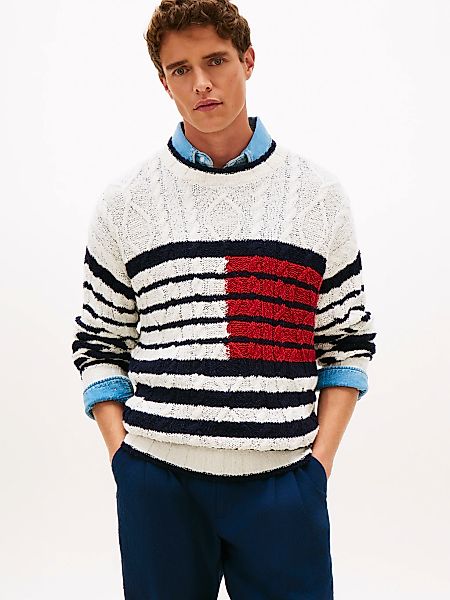 Tommy Hilfiger Strickpullover "BRETON FLAG CABLE CREW" Regular fit mit Rund günstig online kaufen