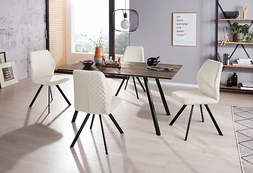 INOSIGN Essgruppe »Tristan & Isobel« 5 Stk. tlg. Stühle mit Rautensteppung günstig online kaufen