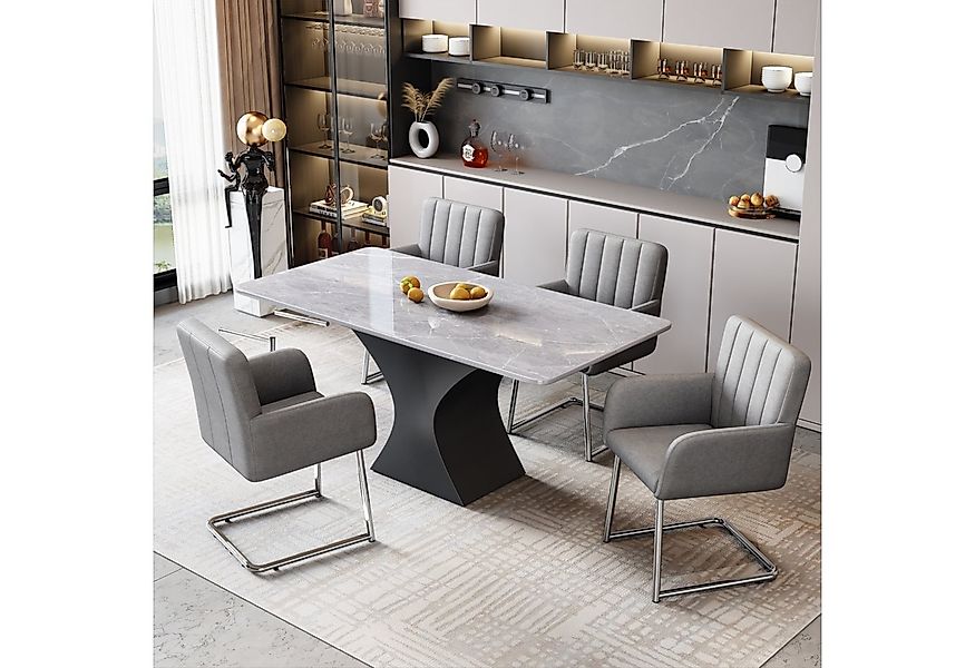 Flieks Freischwinger (Set, 4 St), 4er Set Esszimmerstuhl Kunstleder Polster günstig online kaufen