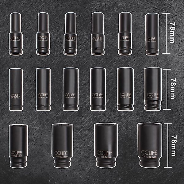 CCLIFE Steckschlüssel 16tlg 1/2" Schlagschrauber Nüsse günstig online kaufen