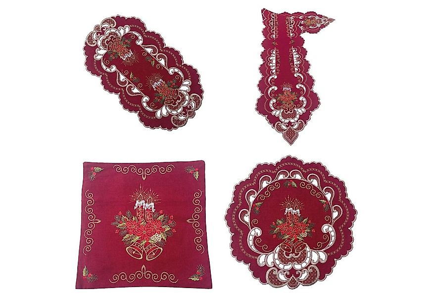 Westernlifestyle Tischdecke Rot- Goldener Traum Weihnachtsdecke Tischläufer günstig online kaufen