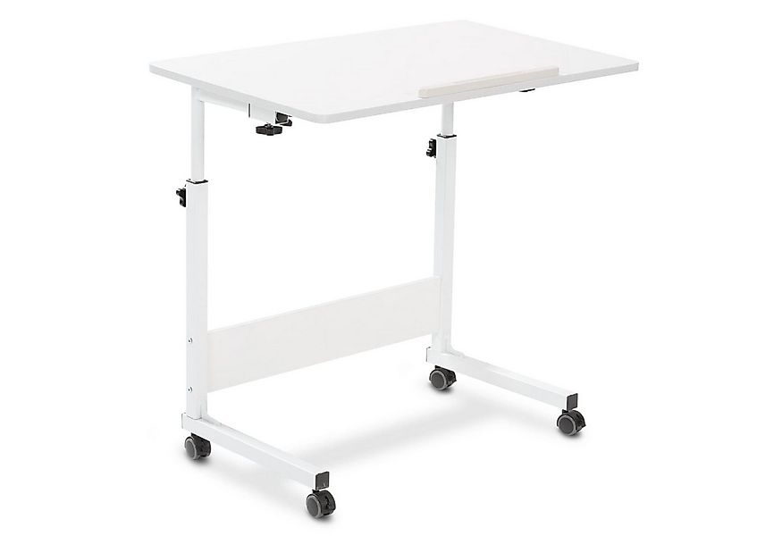 ELONEO Beistelltisch Holz & weiß, mit Rollen, 47,5x80cm, höhenverstellbar 6 günstig online kaufen
