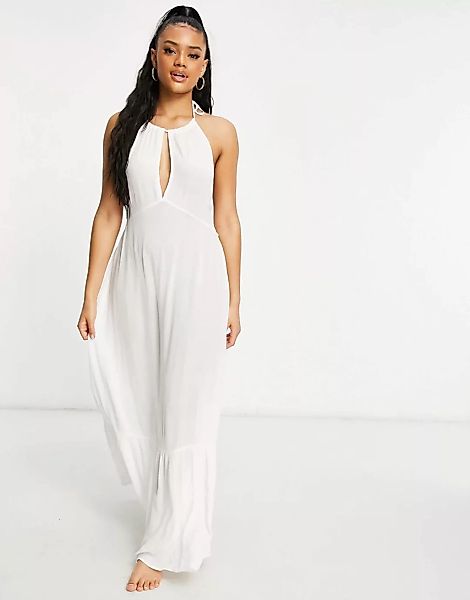 Iisla & Bird – Exclusive – Gestuftes Maxi-Strandkleid in Weiß günstig online kaufen