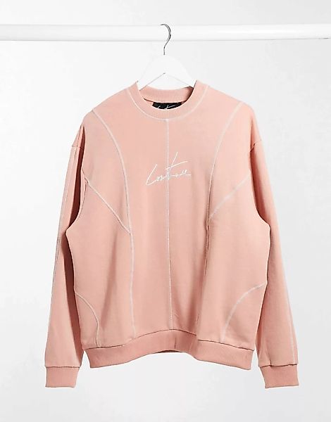 The Couture Club – Oversize-Sweatshirt mit Bahnendesign in Rosa günstig online kaufen