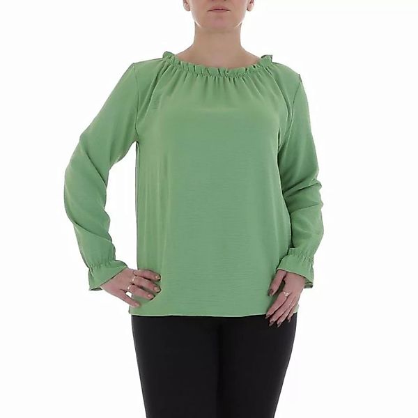 Ital-Design Langarmbluse Damen Elegant Bluse in Grün günstig online kaufen
