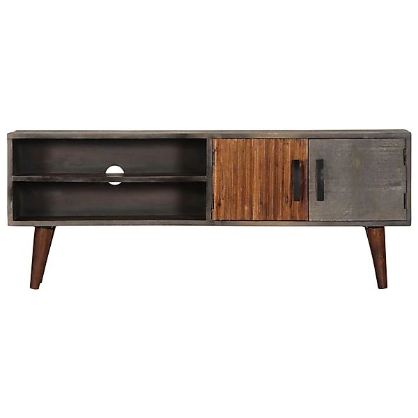 VidaXL TV-Schrank Grau 130x30x46 cm Raues Mango-Massivholz günstig online kaufen