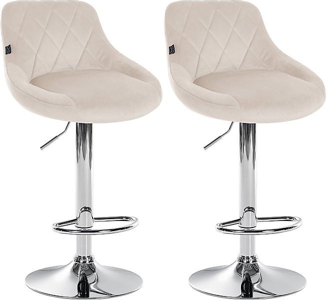 CLP Barhocker Lazio Samt (2er Set, 2 St., 2er), Barstuhl 360° drehbar günstig online kaufen