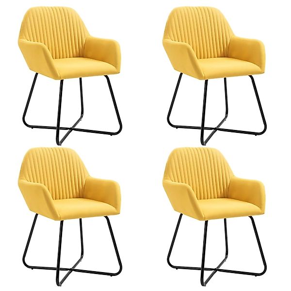 vidaXL Esszimmerstühle 4 Stk Gelb Stoff 277108 günstig online kaufen