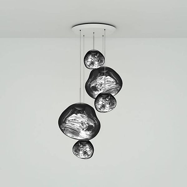 Tom Dixon Hängelampe Melt Large Round, Ø 95 cm, chrom günstig online kaufen