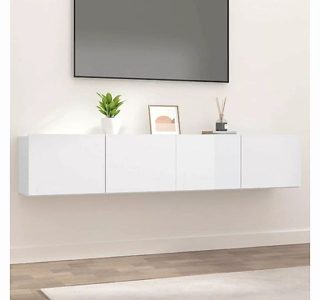 furnicato TV-Schrank TV-Schränke 2 Stk. Hochglanz-Weiß 80x30x30 cm Holzwerk günstig online kaufen