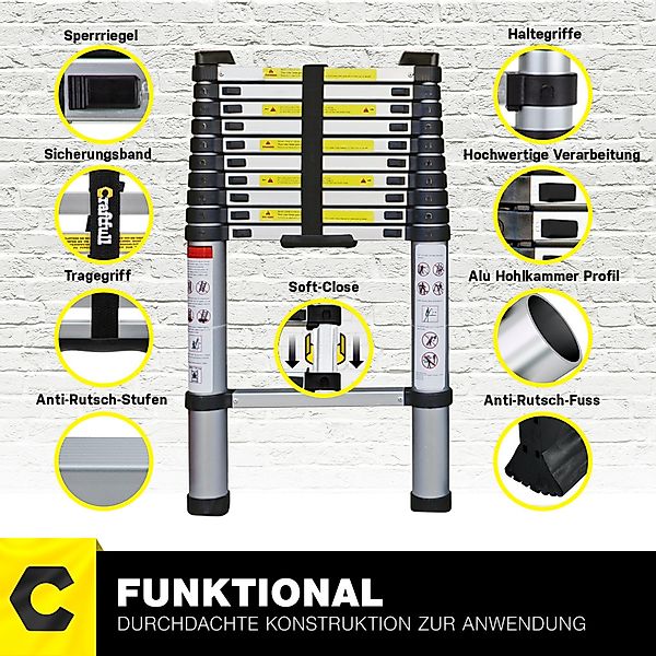 Craftfull Teleskopleiter Alu Leiter CF-101B - günstig online kaufen