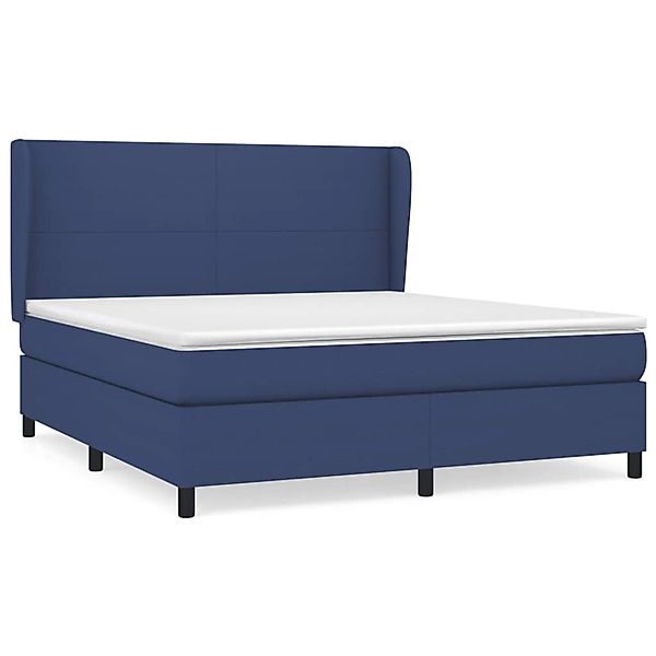 vidaXL Boxspringbett mit Matratze Blau 180x200 cm Stoff 3127827 günstig online kaufen
