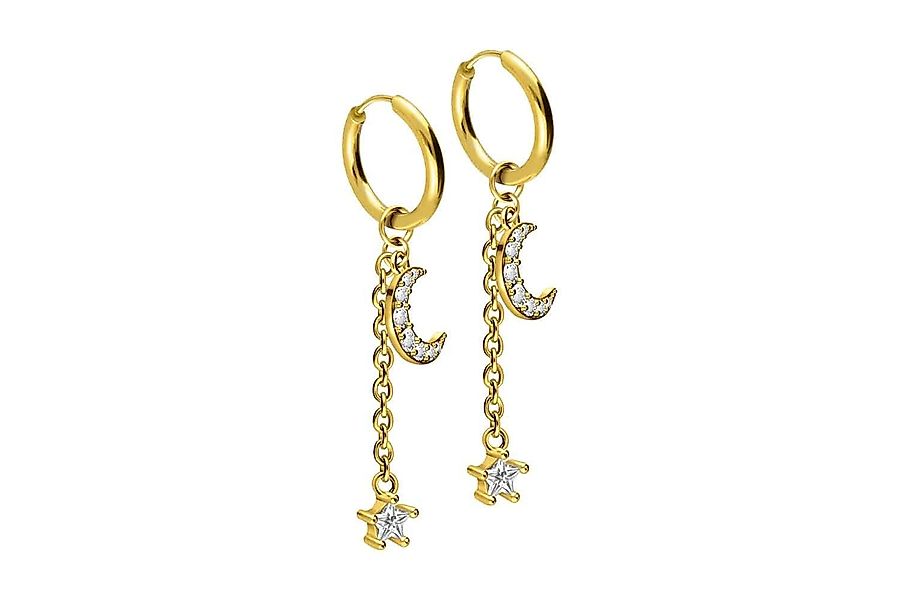 FILANGO Creolen-Set Chirurgenstahl Ohrclicker Creolen KRISTALLMOND günstig online kaufen