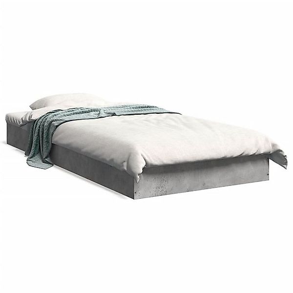 vidaXL Bettgestell, Bettrahmen Betongrau 75x190 cm Holzwerkstoff günstig online kaufen
