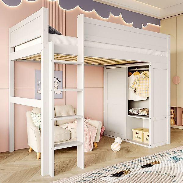 Flieks Hochbett Kinderbett Einzelbett 90x200cm mit günstig online kaufen
