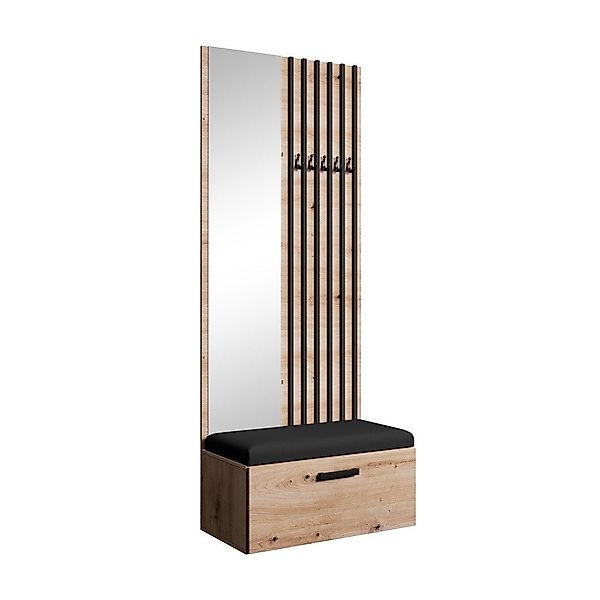 Beautysofa Garderobenschrank mit Lamellen, Spiegel und günstig online kaufen