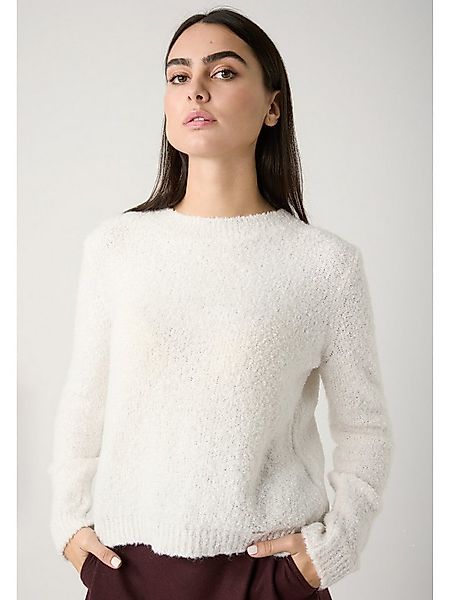 MORE&MORE Rundhalspullover Rundhalspullover mit Bouclé-Struktur günstig online kaufen