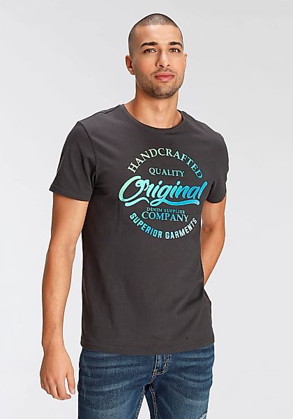 AJC T-Shirt kurzärmelig, schmaler Schnitt, bedruckt günstig online kaufen