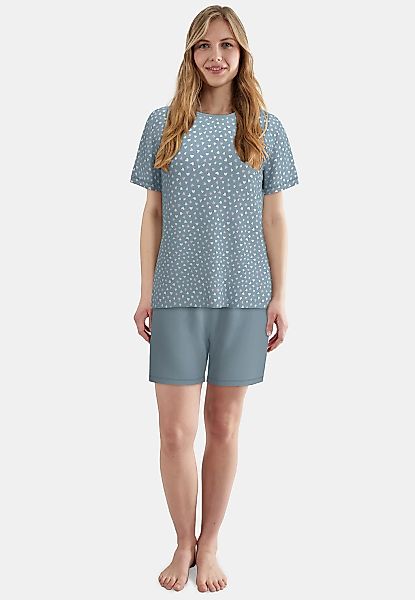 TOM TAILOR Shorty mit Motiv, Rundhalsausschnitt, kurz, Baumwollmix günstig online kaufen