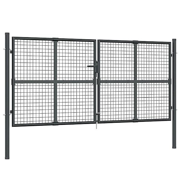 vidaXL Gitter-Gartentor Anthrazit 300 x 125 cm Verzinkter Stahl 154530 günstig online kaufen