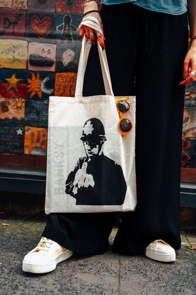 AvantgART Shopper Stoffbeutel Baumvolle, Jutebeutel, Banksy günstig online kaufen