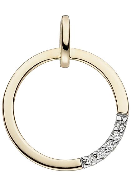JOBO Kettenanhänger Anhänger mit 5 Diamanten, günstig online kaufen