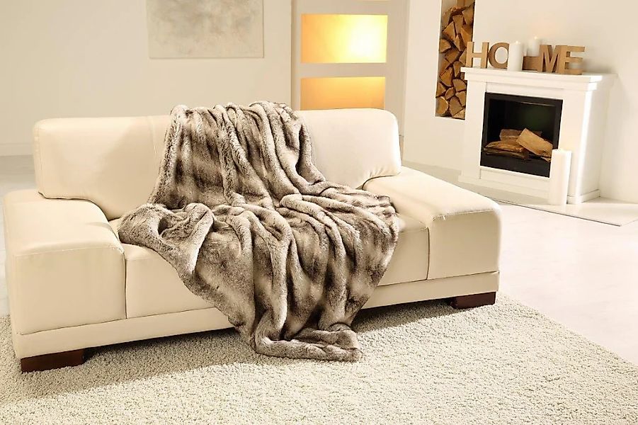 Gözze Wohndecke "Rentier Felloptik" warme Qualität, Kuscheldecke günstig online kaufen