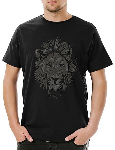 Urban Backwoods Print-Shirt Lion Face Herren T-Shirt Vegan Vegetarier Vegan günstig online kaufen