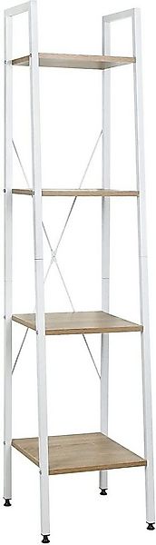 Woltu Bücherregal, 1-tlg., aus Holz und Stahl, mit 4 Ablagen, ca. 34x35x148 günstig online kaufen