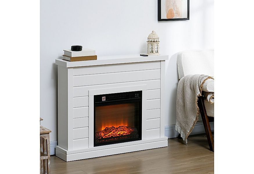 HOMCOM Elektrokamin mit Heizung 1800 W, Überhitzungsschutz, Weiß günstig online kaufen