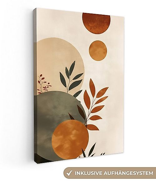 OneMillionCanvasses® Leinwandbild Formen - Rund - Blätter - Beige, Fotodruc günstig online kaufen