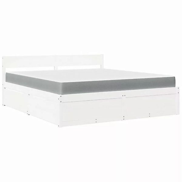 vidaXL Bett Bett mit Schubladen und Matratze Weiß 180x200 cm Massivholz günstig online kaufen