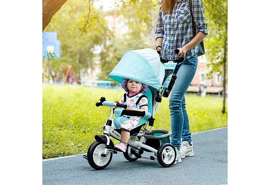 HOMCOM Dreirad 6-in-1-Kinderdreirad für Kinder, Pedal-Schieberad mit Schieb günstig online kaufen
