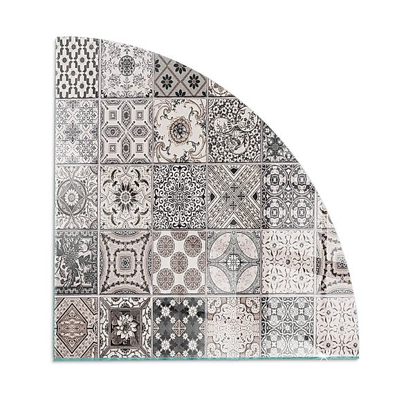 Tulup Glasplatte für Kamin Dekorative Fliesenmuster Glasplatte unter Kaminö günstig online kaufen